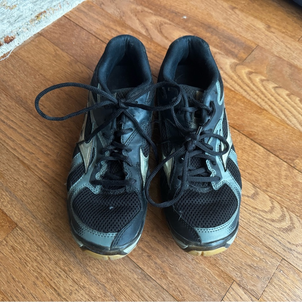 Mizuno Black and Gold Athletic Court Shoes
